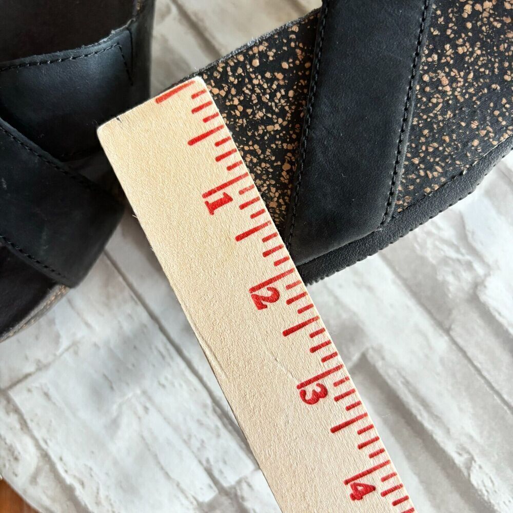 Dansko Leather Criss Cross Straps Wadge‎ Sandals Black 39 Adjustable Straps - Picture 11 of 11